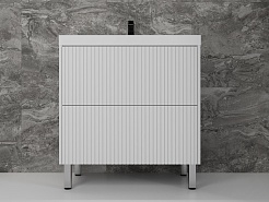 Style Line Тумба под раковину Стокгольм 80 белый рифленый софт – фотография-2